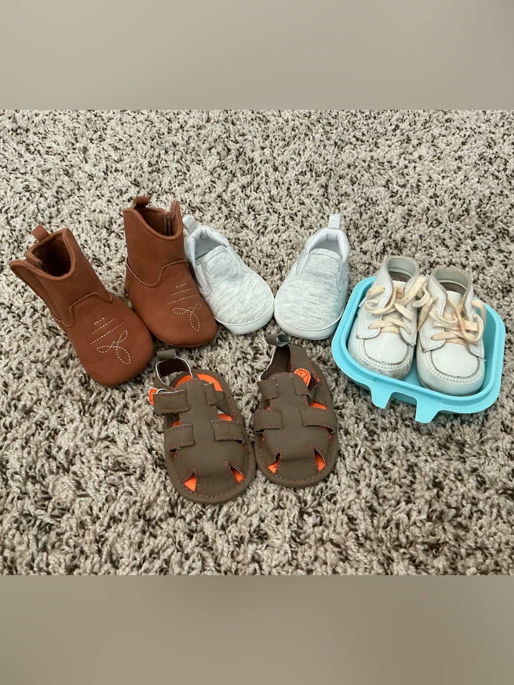 Newborn and 0-3 mo baby boy shoes set